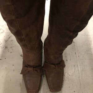 Brown Knee-High Leather Boots
